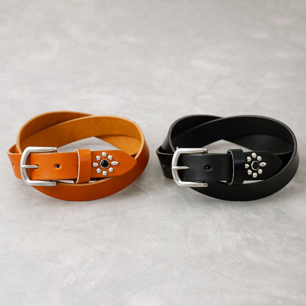 【新色入荷】BARNS OUTFITTERS （バーンズ） スタッズ 栃木レザーベルト 30mm