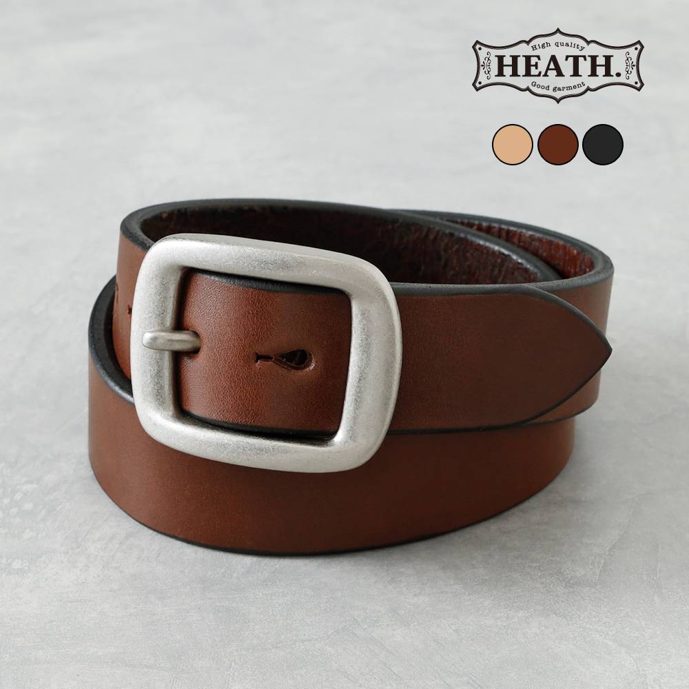 ABRAHAM バーガンディ レザーベルト HEATH】40mm BENZ LEATHER SEMI WIDE BELT べンズレザー セミワイド