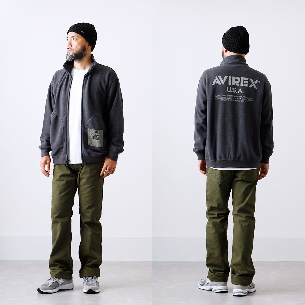 AVIREX】 EXTREME THERMAL ZIP STAND OFFICIAL LOGO エクストリーム