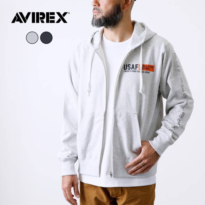 【AVIREX】 SHEETING PATCHED ZIP PARKA シーティング パッチド ジップパーカー
