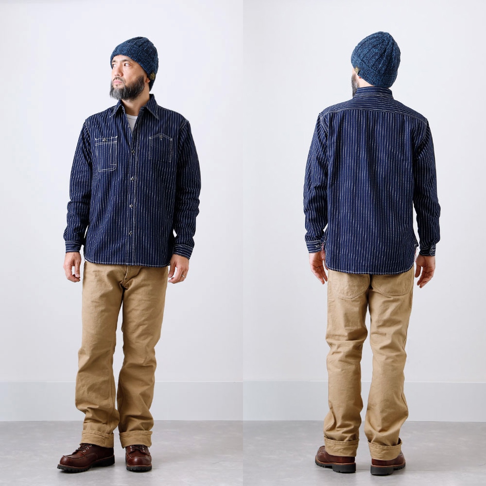 BLUEPORT】INDIGO WABASH 40's WORK SHIRT インディゴウォバッシュ
