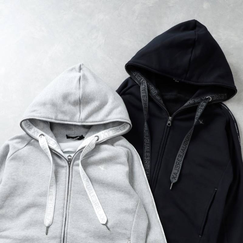 1PIU1UGUALE3 RELAX（ウノピゥウノウグァーレトレ リラックス） パイピングロゴワイドスピンドルパーカー