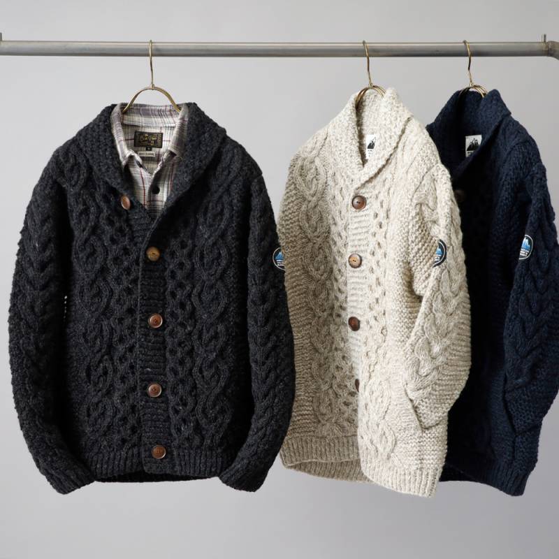 HIMALAYAN CLIMBER'S HAND-KNIT（ヒマラヤン クライマーズ ハンドニット）カラー別注 ショールカラーカーディガン