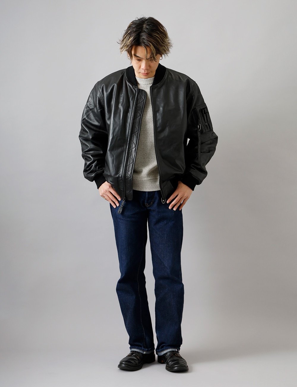 Alpha Industries（アルファインダストリーズ）MA-1 NAPPA LEATHER