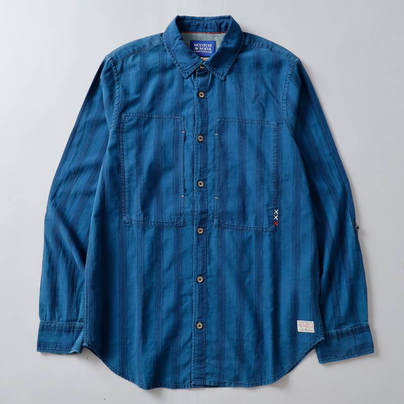 SCOTCH & SODA（スコッチアンドソーダ）インディゴストライプ シャツ