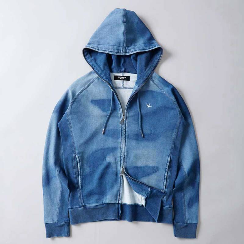 1PIU1UGUALE3 RELAX（ウノピゥウノウグァーレトレ リラックス） カモ柄ジョグデニムパーカー