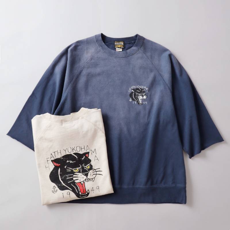 HEATH（ヒース）SCREEN STARS サンバーンド コラボ  五分袖ラグラン プリントTシャツ