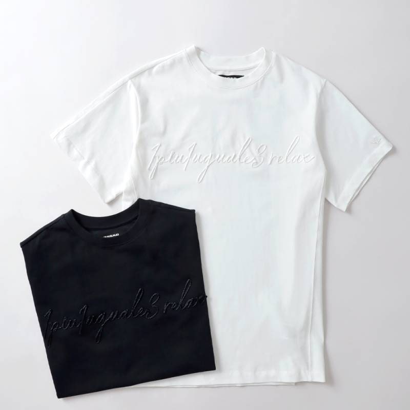 1PIU1UGUALE3 RELAX（ウノピゥウノウグァーレトレ リラックス） ロープ刺繍ロゴ半袖Tシャツ