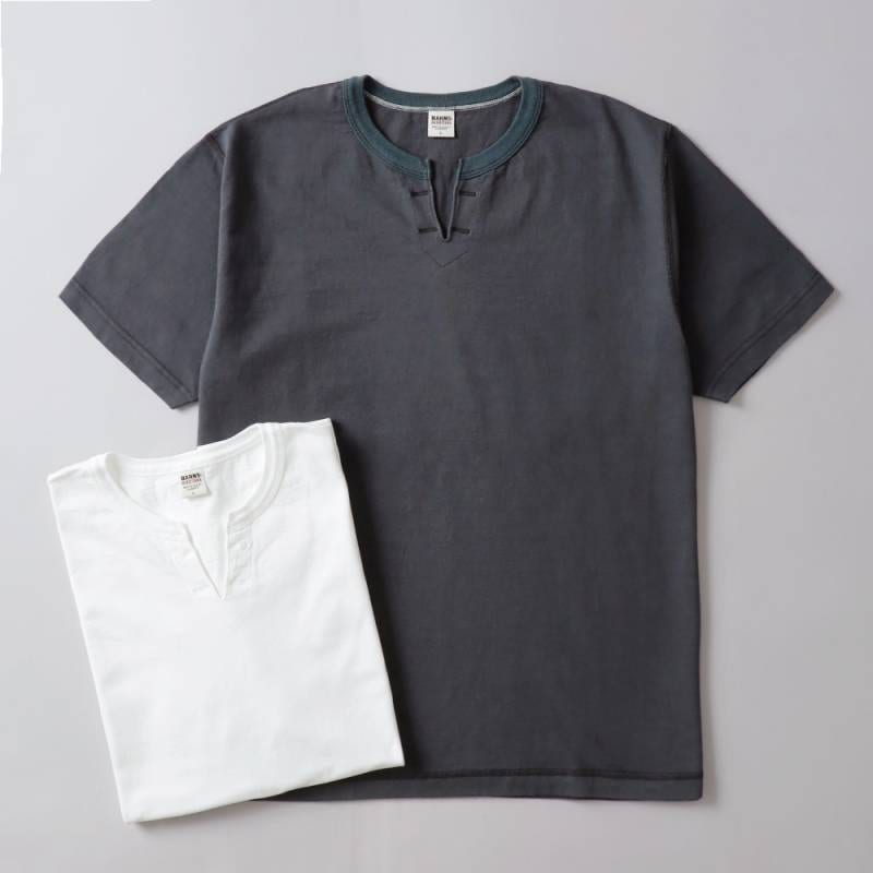BARNS OUTFITTERS（バーンズ）スキッパーネック Tシャツ