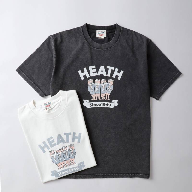 HEATH（ヒース）SCREEN STARS 別注  退色加工フロッキープリントTシャツ 