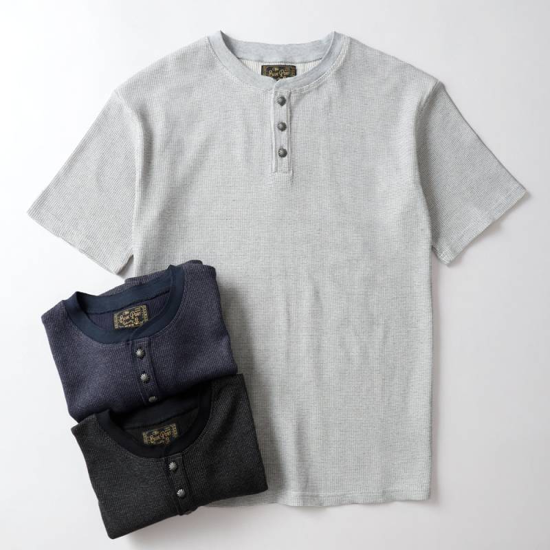 BLUE PORT（ブルーポート）伸びない杢サーマルTシャツ