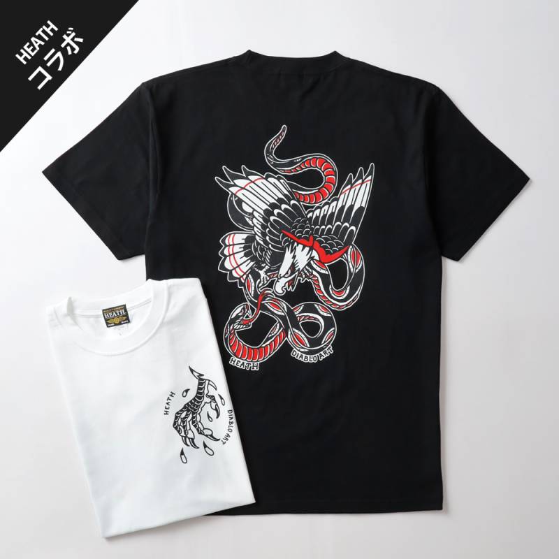 HEATH × Diablo Art（ヒース x ディアブロアート） オリジナルアートワーク ヘビーウエイトTシャツ 