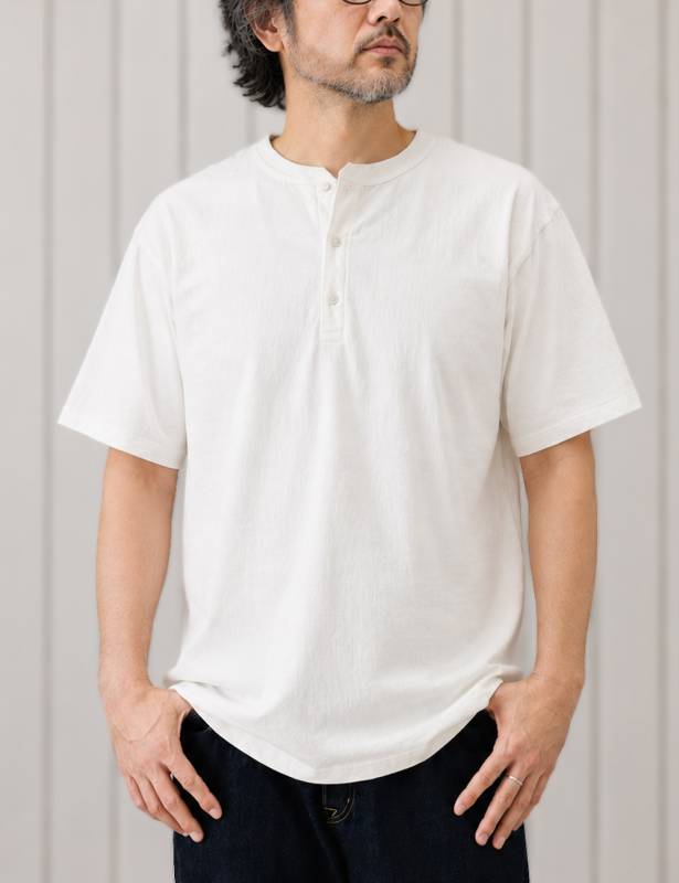 DUBBLE WORKS（ダブルワークス）FALLEN COTTON MID WEIGHT ヘンリーネックT