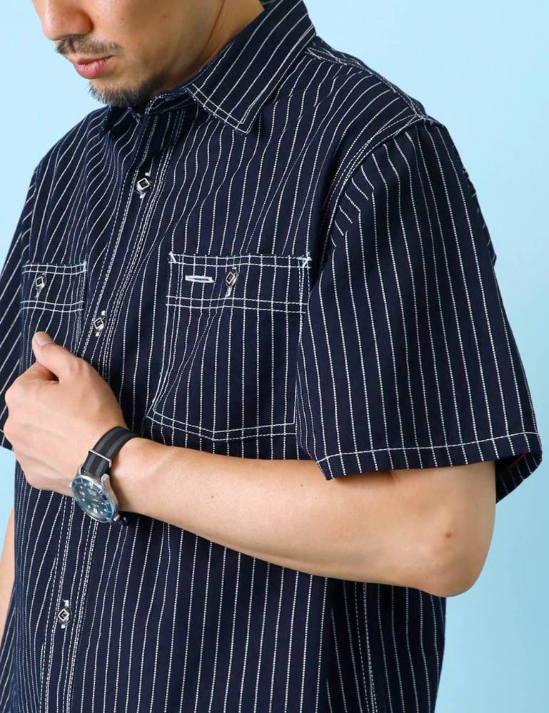 BLUEPORT】INDIGO WABASH 40's WORK SHIRT インディゴウォバッシュ
