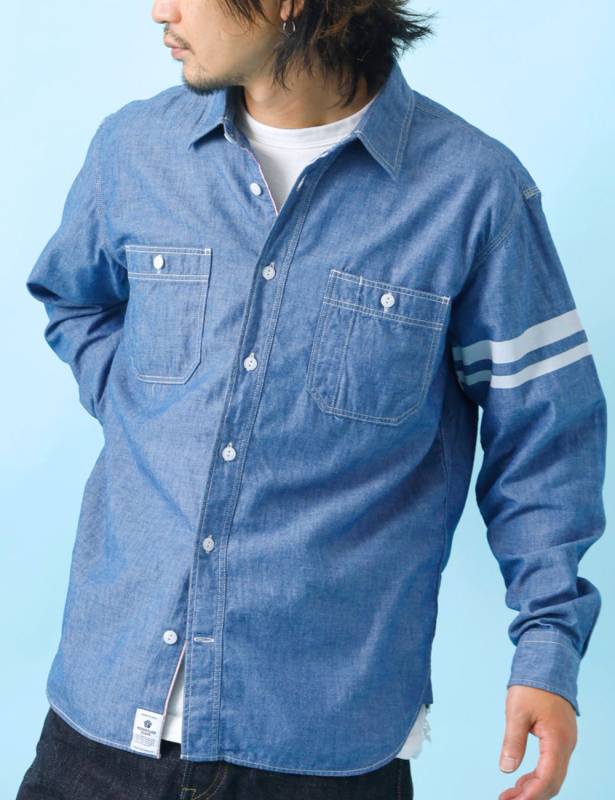 桃太郎JEANS｜TRIPLE STITCH L/S CHAMBRAY SHIRT 