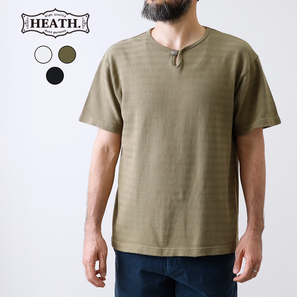  【HEATH】DOMINO HERRINGBONE CONCHO TEEドミノヘリンボーンコンチョTEE