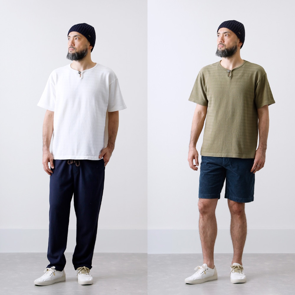  【HEATH】DOMINO HERRINGBONE CONCHO TEEドミノヘリンボーンコンチョTEE