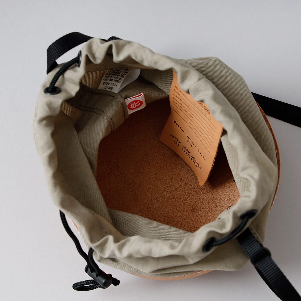 【Butler Verner Sails】MOLDED LEATHER MINI BAG モールドレザー巾着ナイロンショルダー