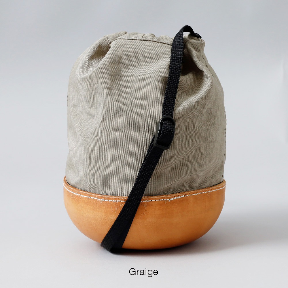 【Butler Verner Sails】MOLDED LEATHER MINI BAG モールドレザー巾着ナイロンショルダー