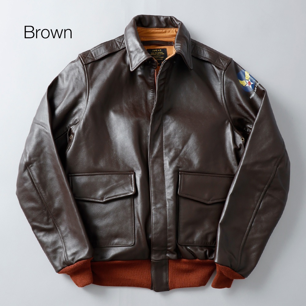 【超美品】HOUSTON ヒューストン A-2 馬革 ホースハイド ブラウン M HOUSTON（ヒューストン）A-2 ホースハイド フライトジャケット