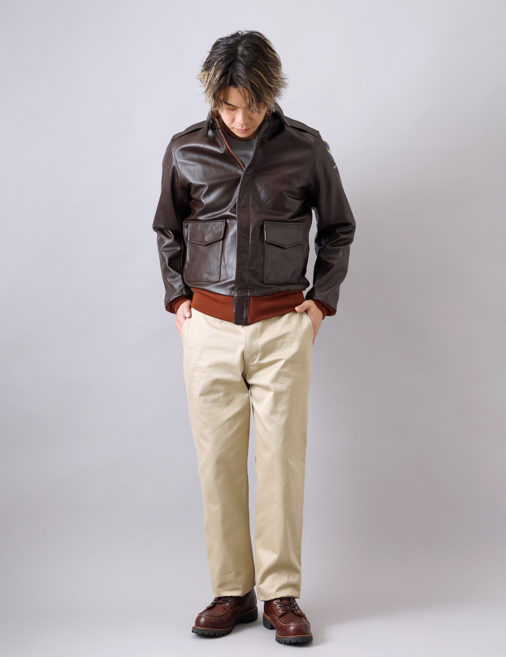 10%OFF！ファミリーSALE！>◇HOUSTON（ヒューストン）A-2 ホースハイド