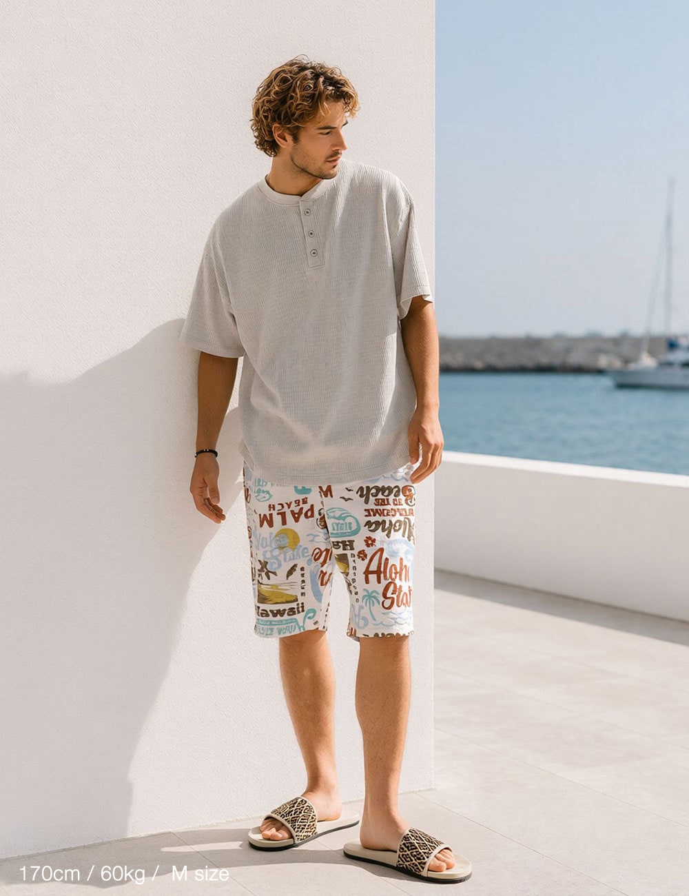 BLUEPORT|総柄スウェットショートパンツ”Summer”