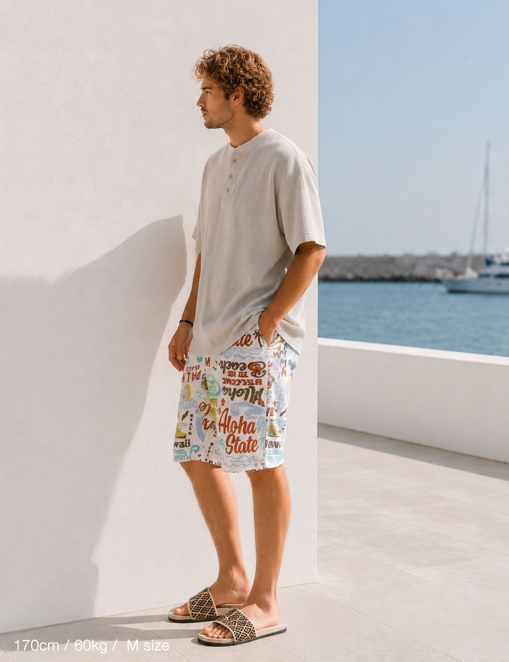 BLUEPORT|総柄スウェットショートパンツ”Summer”