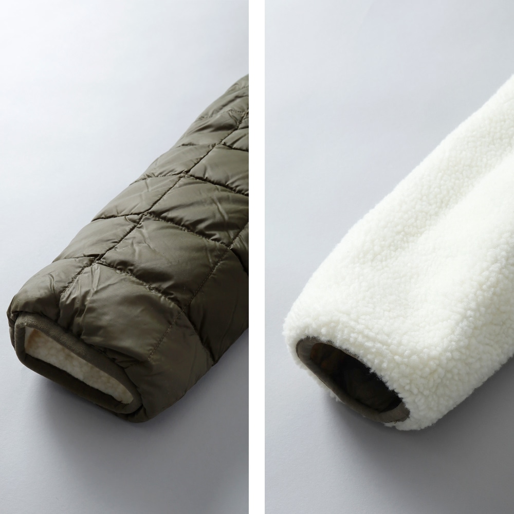 TAION(タイオン)マウンテン リバーシブル ハイネック ライトダウン×ソフトボア ジャケット