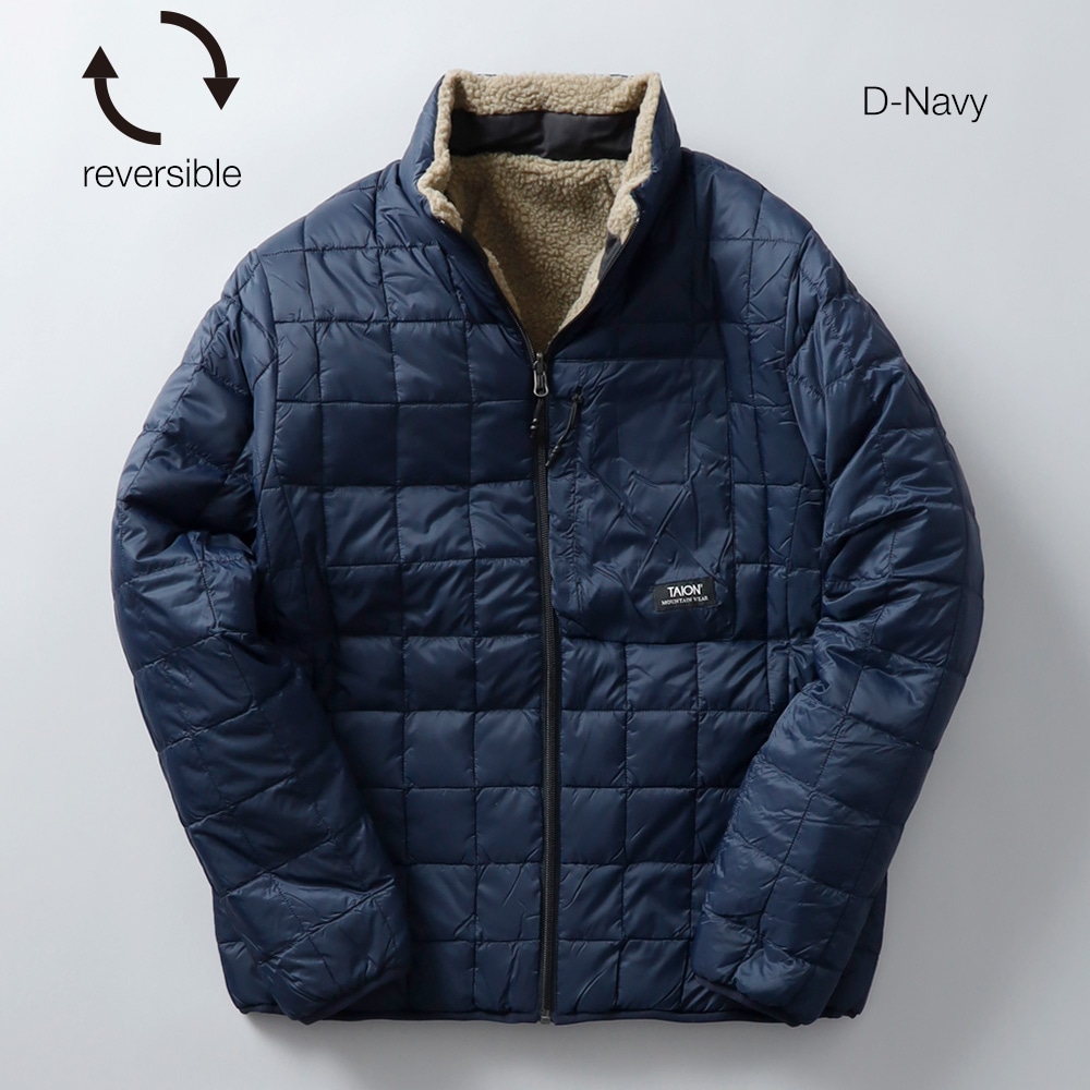 TAION(タイオン)マウンテン リバーシブル ハイネック ライトダウン×ソフトボア ジャケット