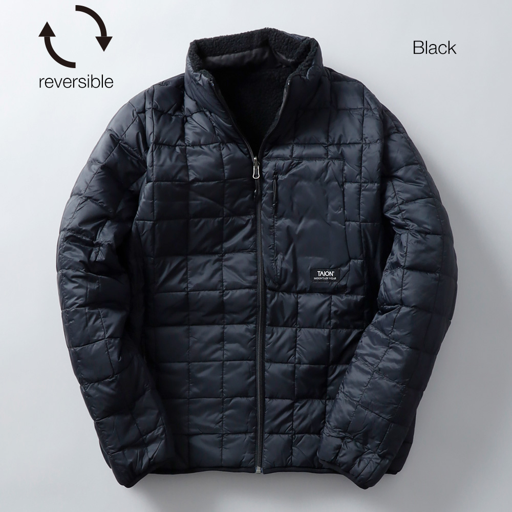 TAION(タイオン)マウンテン リバーシブル ハイネック ライトダウン×ソフトボア ジャケット