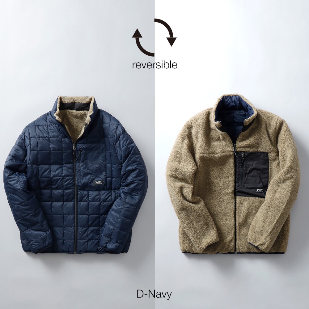 TAION(タイオン)マウンテン リバーシブル ハイネック ライトダウン×ソフトボア ジャケット