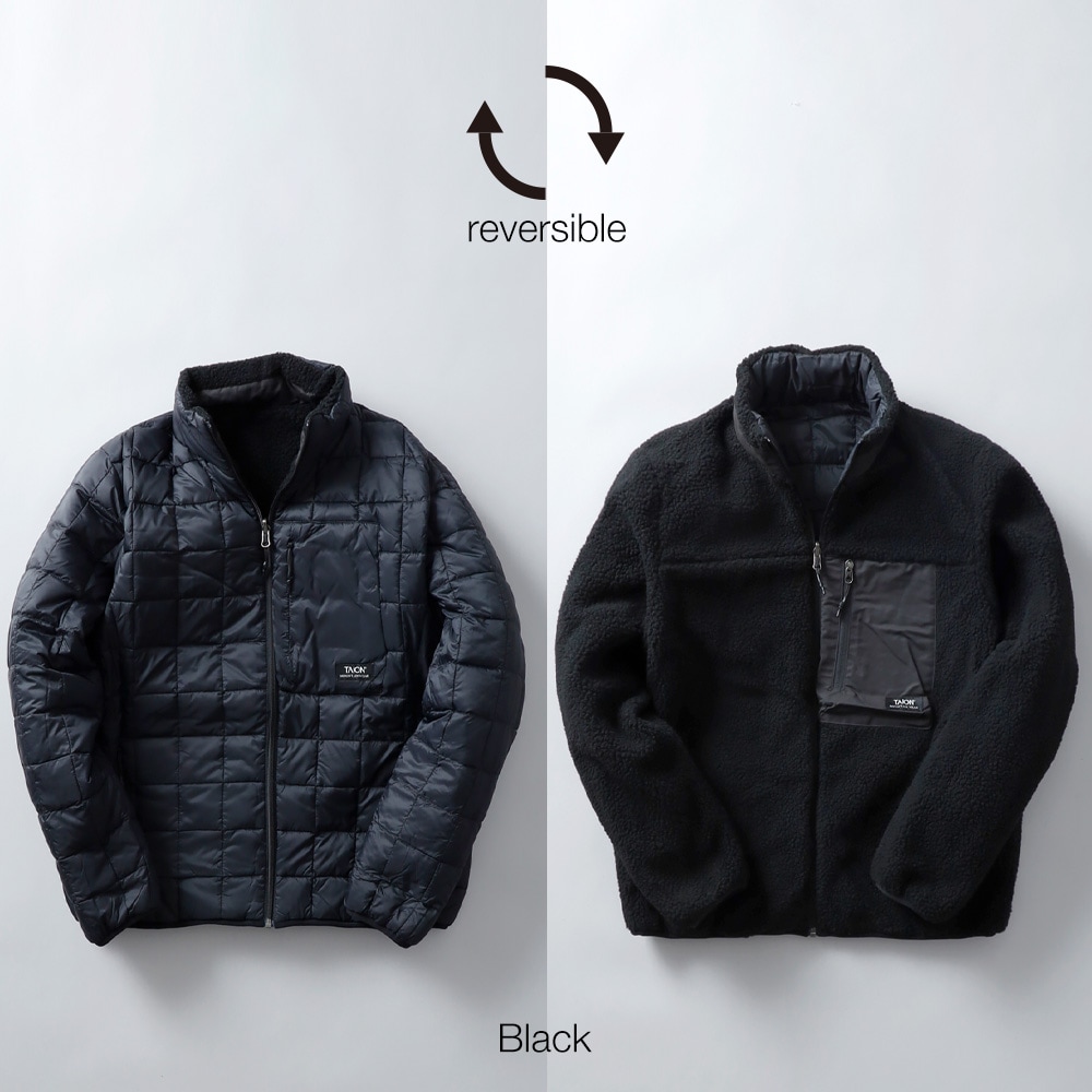 TAION(タイオン)マウンテン リバーシブル ハイネック ライトダウン×ソフトボア ジャケット
