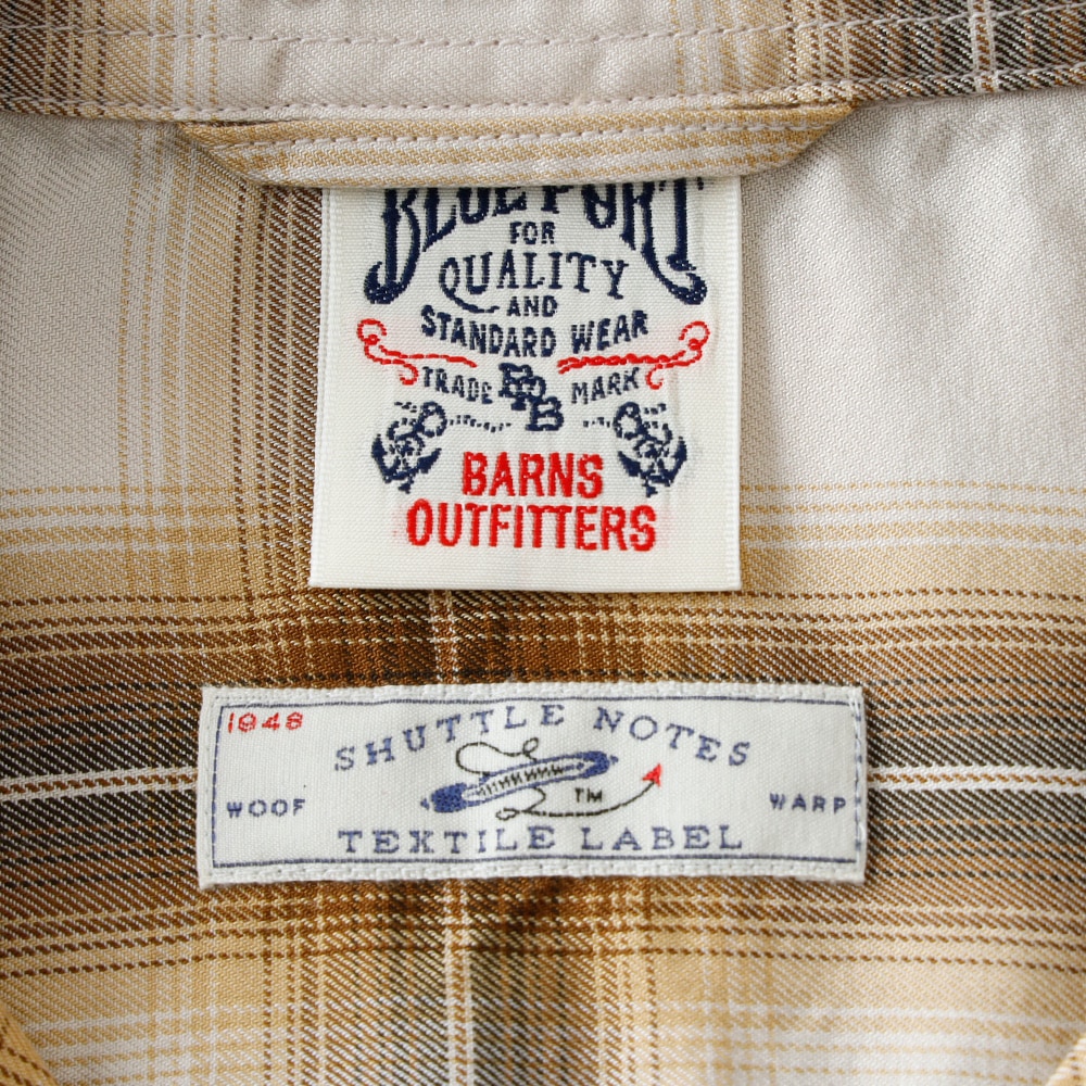  【BARNS OUTFITTERS】別注 オンブレチェックシャツ 
