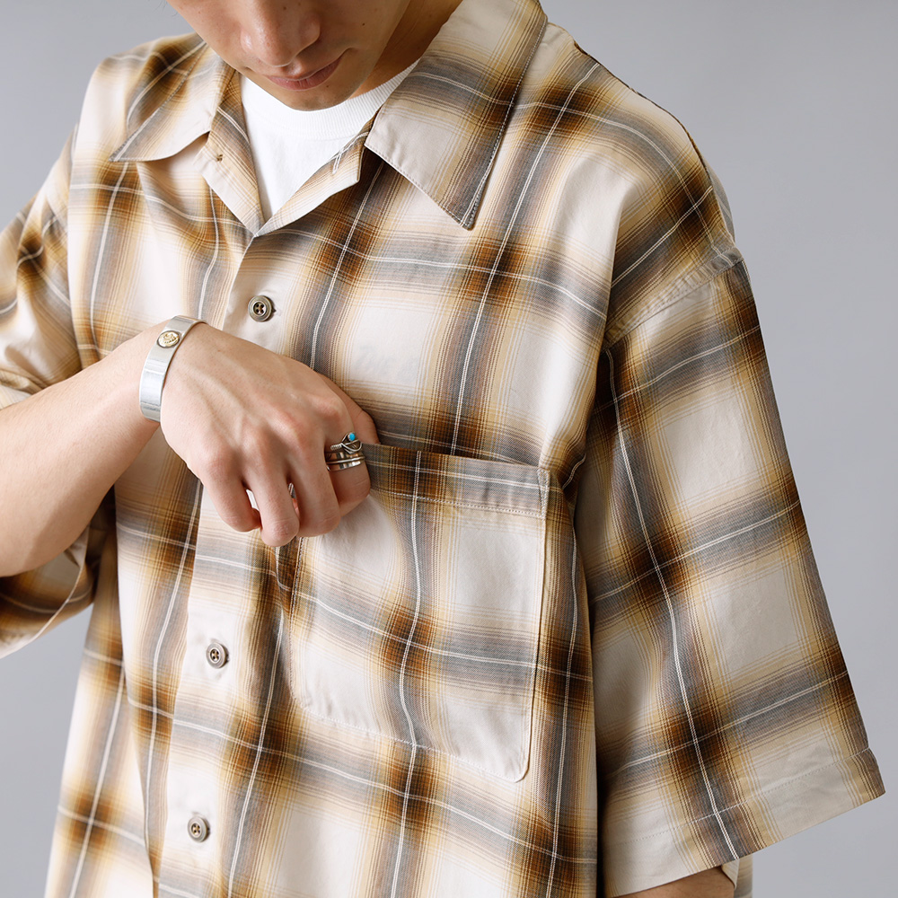  【BARNS OUTFITTERS】別注 オンブレチェックシャツ 