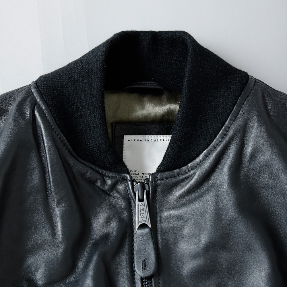 アルファインダストリーズ　MA-1 本革　レザー　L Alpha Industries（アルファ・インダストリーズ） ma1 ma-1 ALPHA