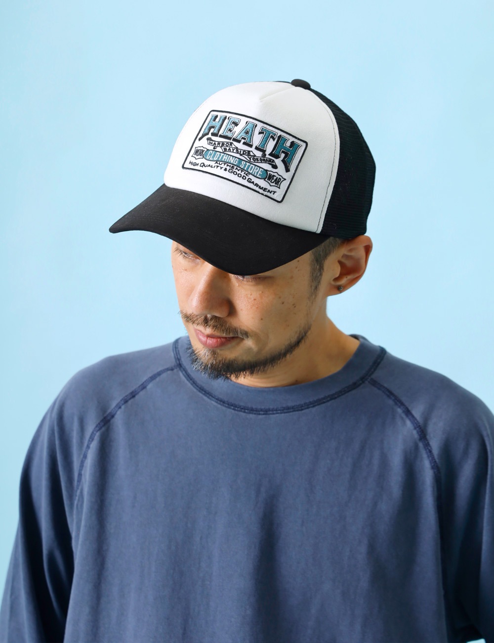 対象アイテム2点お買い上げで10%・3点お買い上げで20%OFF！ HEATH｜刺繍ワッペンメッシュキャップ  