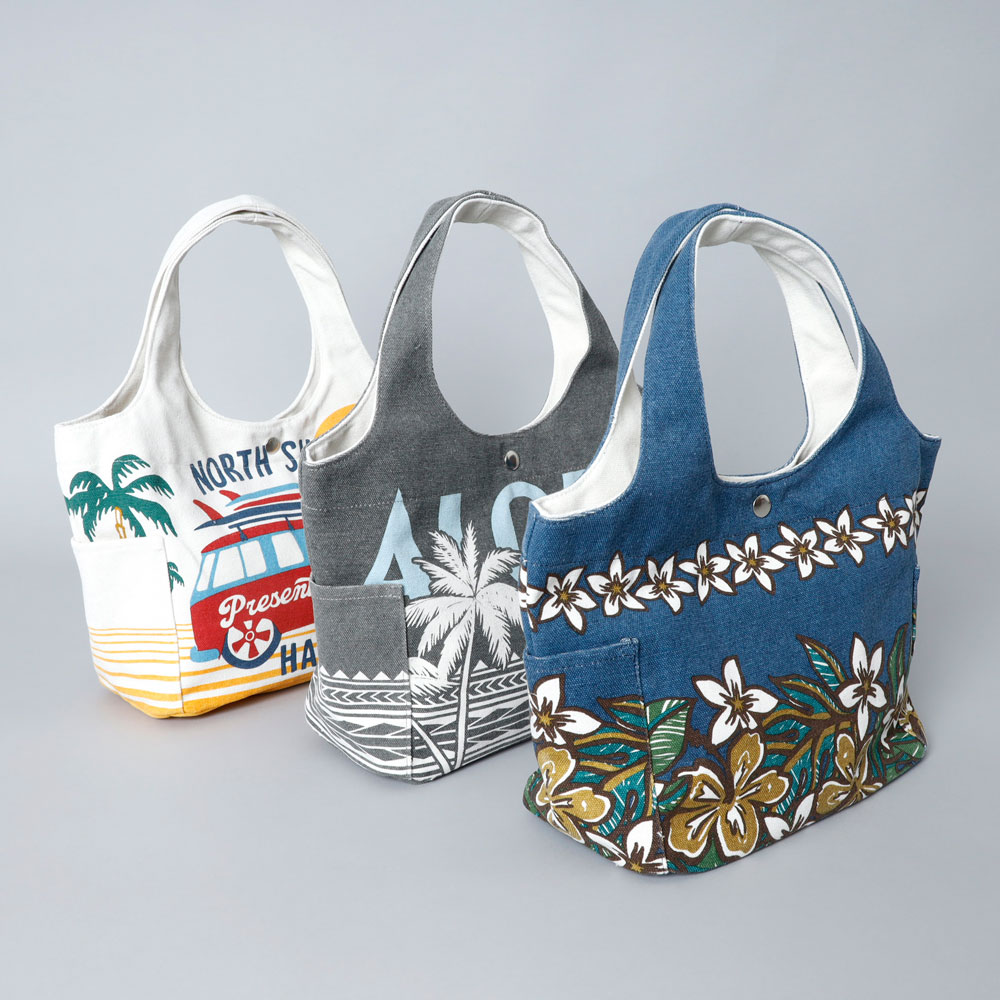 <10%OFF!ファミリーSALE!>◆ 【Hulalani Hawaii】TOTE BAGプリント帆布トートバッグ