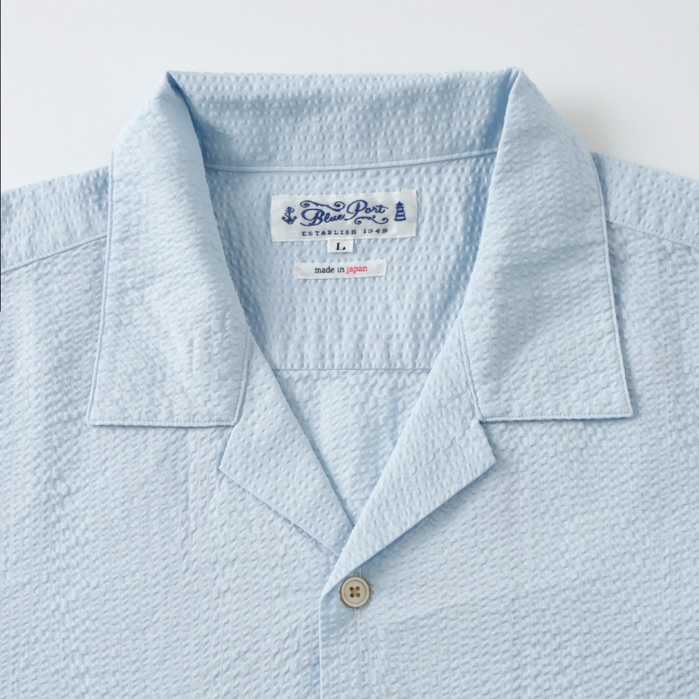  【BLUEPORT】SEERSUCKER SHIRT国産シアサッカーシャツ
