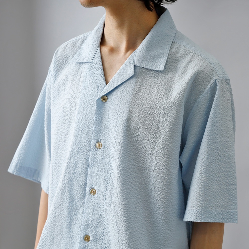  【BLUEPORT】SEERSUCKER SHIRT国産シアサッカーシャツ