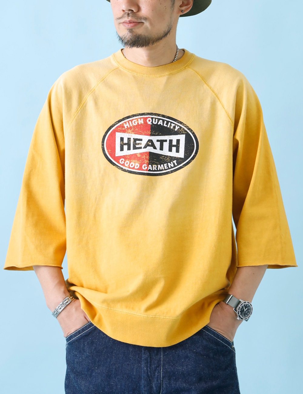 HEATH×SCREEN STARS｜別注サンバーンド七分袖Tシャツ 