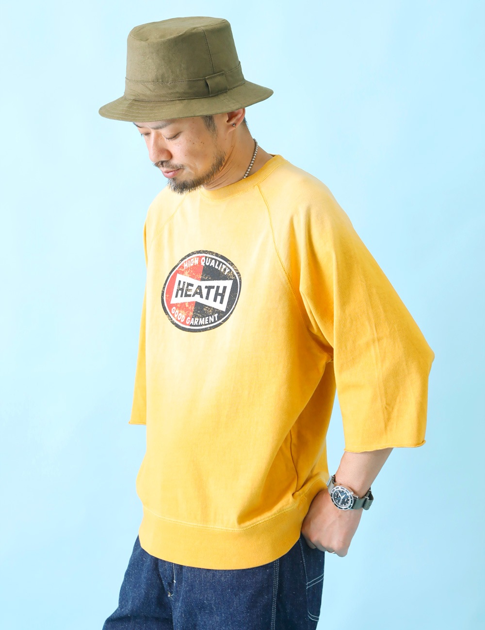 HEATH×SCREEN STARS｜別注サンバーンド七分袖Tシャツ 