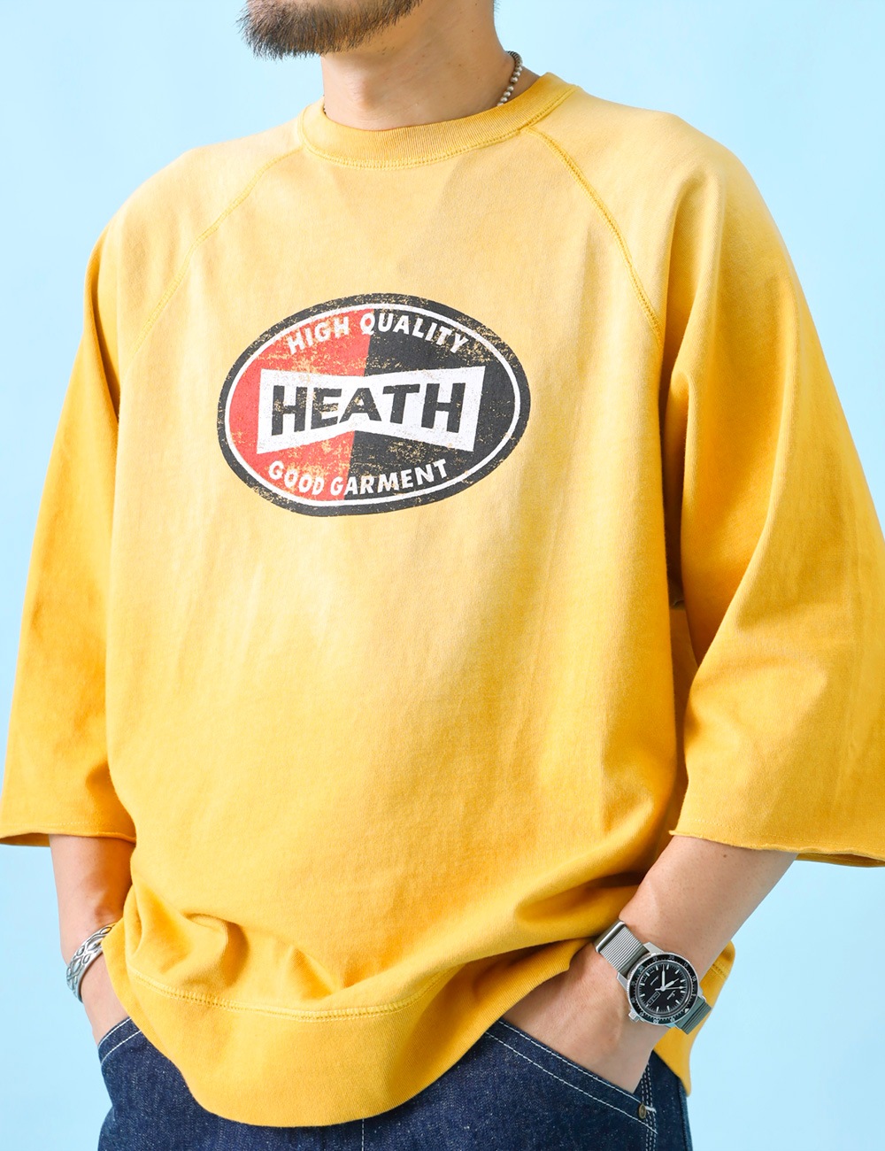 HEATH×SCREEN STARS｜別注サンバーンド七分袖Tシャツ 