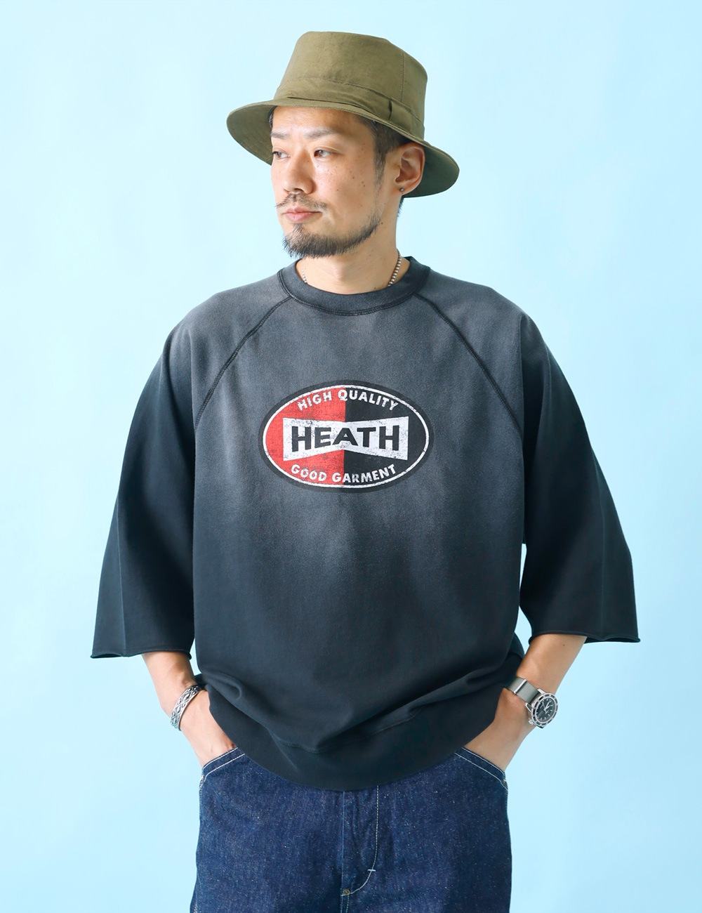 HEATH×SCREEN STARS｜別注サンバーンド七分袖Tシャツ 