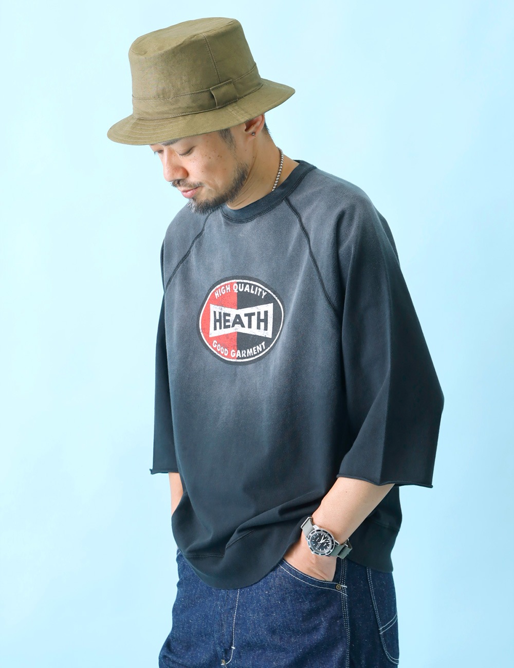 HEATH×SCREEN STARS｜別注サンバーンド七分袖Tシャツ 