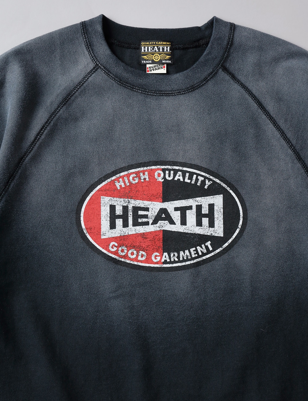 HEATH（ヒース）SCREEN STARS 別注 サンバーンド 五分袖ラグラン プリントTシャツ 