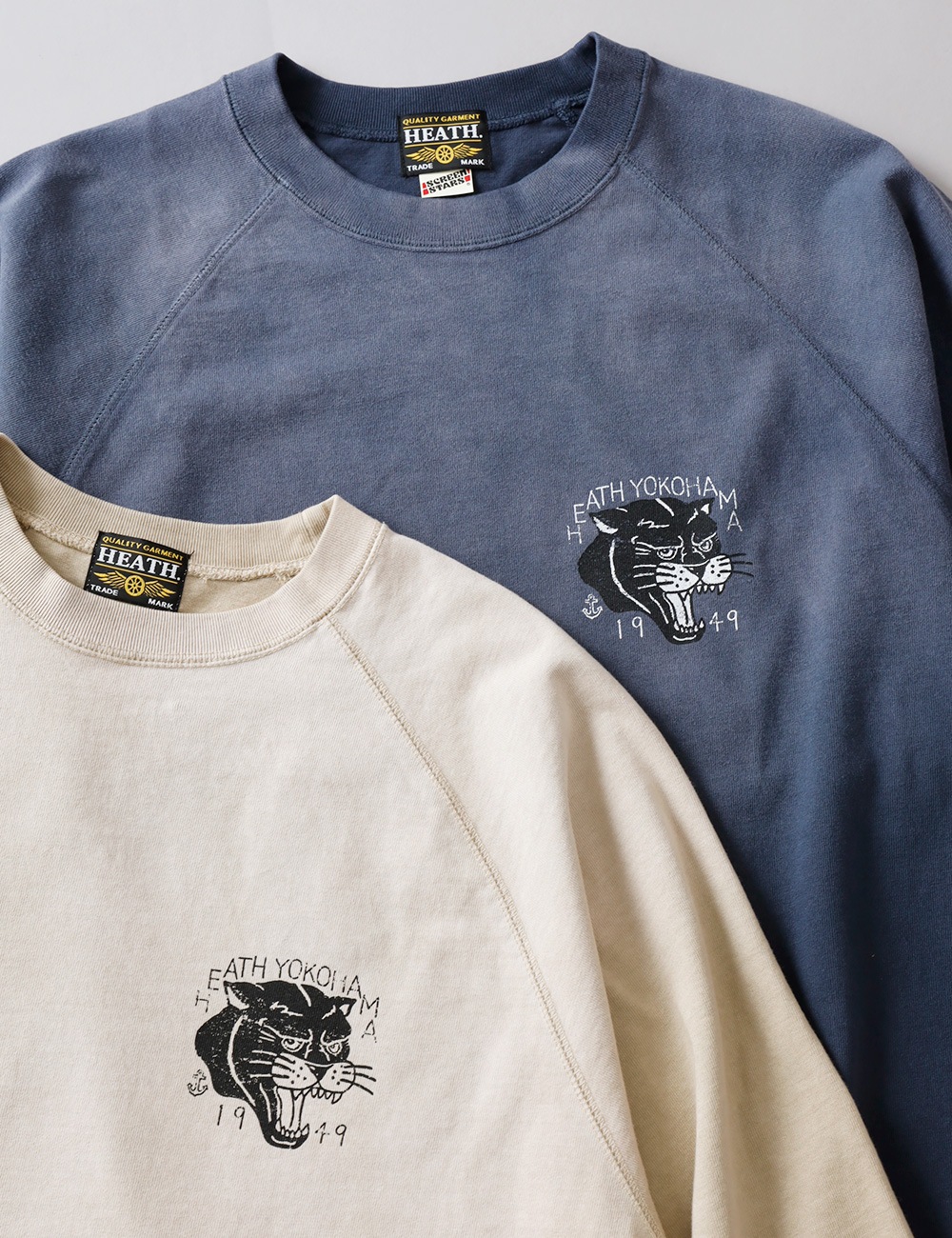 HEATH（ヒース）SCREEN STARS サンバーンド コラボ  五分袖ラグラン プリントTシャツ
