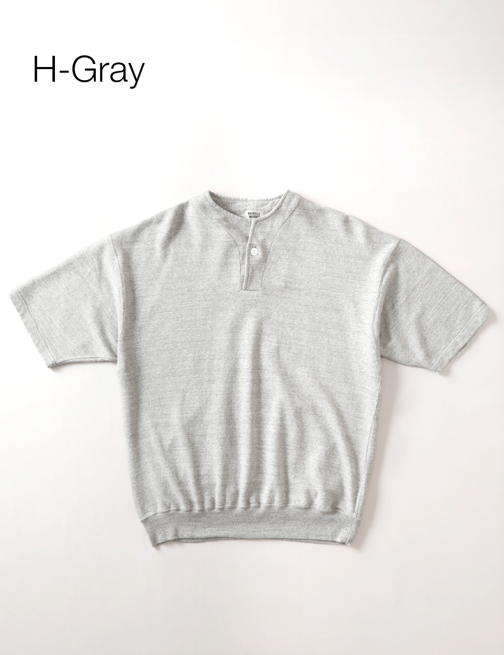 DUBBLE WORKS|LIGHT TERRY HENLEY SWEAT “lot.74005“