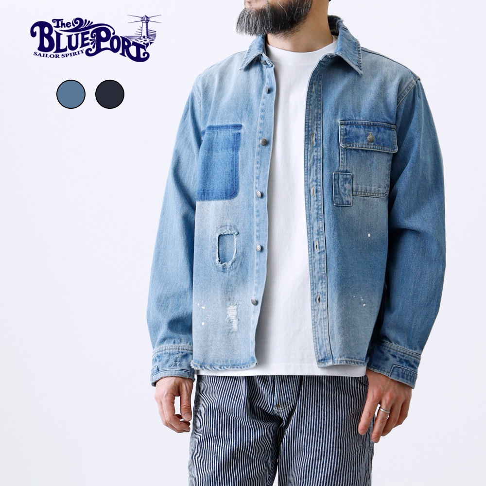 BLUEPORT】REMAKE DENIM SHIRTリメイクデニムシャツ｜アメカジ