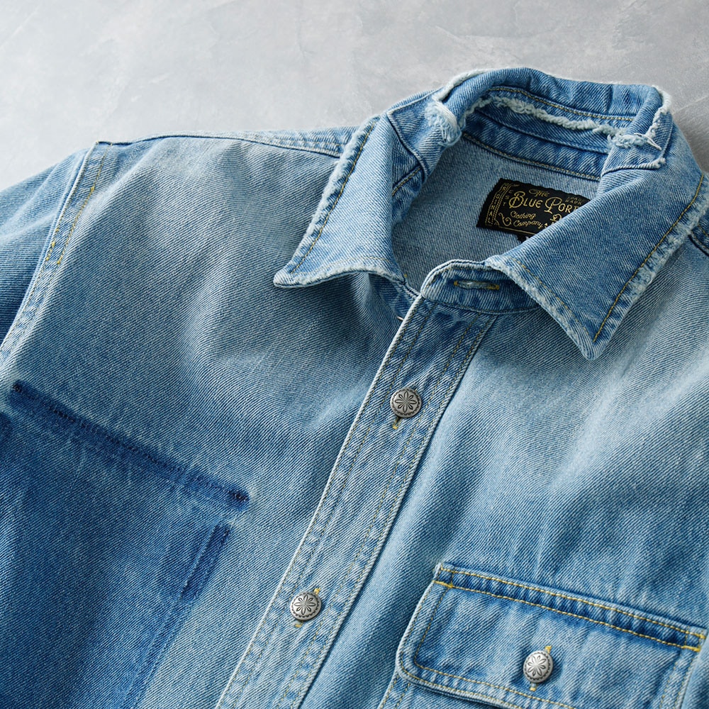  【BLUEPORT】REMAKE DENIM SHIRTリメイクデニムシャツ