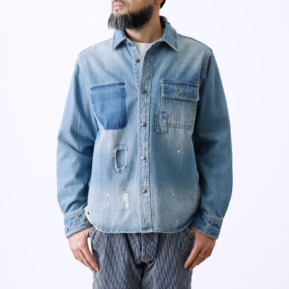  【BLUEPORT】REMAKE DENIM SHIRTリメイクデニムシャツ